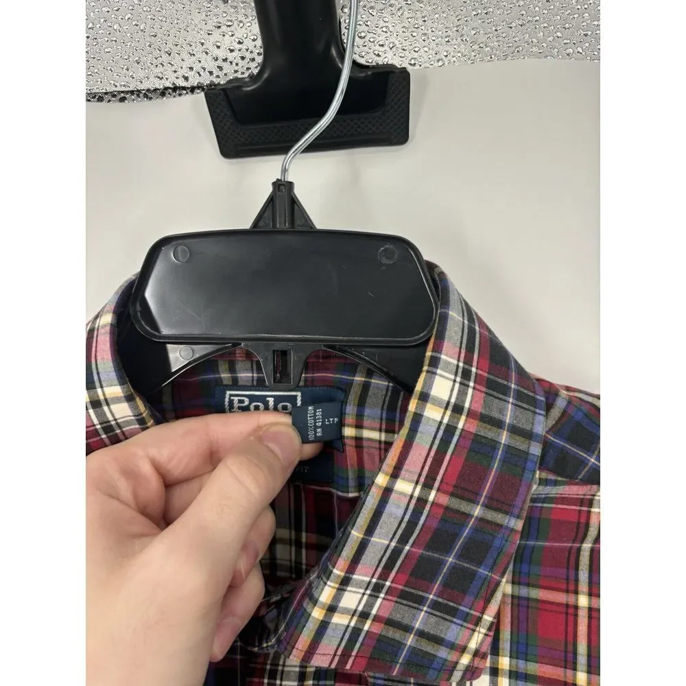Polo Ralph Lauren Long Sleeve Button Front Shirt Regent Classic‎ Fit Plaid 2XL
